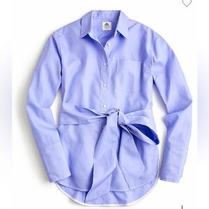 NEW Thomas Mason for J.Crew tie front button down shirt